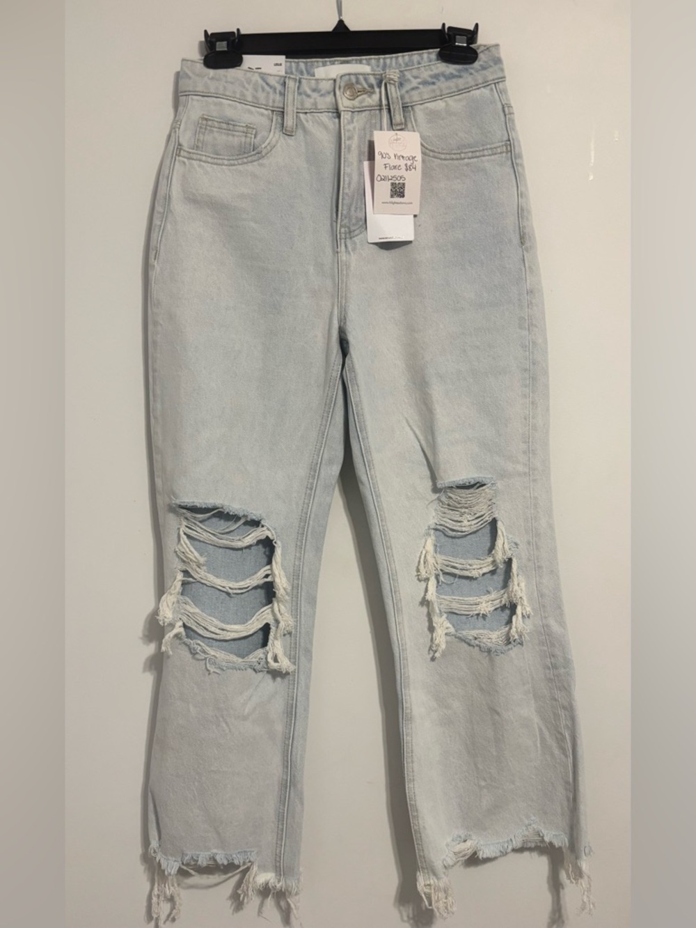 VERVET BY FLYING MONKEY Light Blue Distressed Boyfriend Jeans